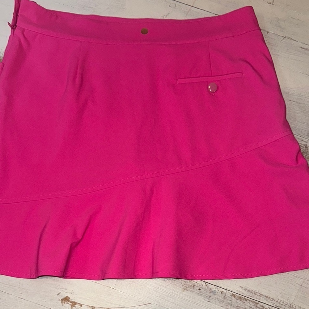 Pink Trumpet Petal  Golf Mini Skort with Ruffled Hem- Microtwill - Picture 4 of 7
